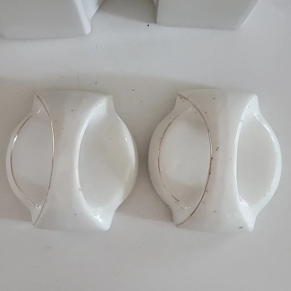 ANTIQUE VINTAGE VICTORIAN Floral Ceramic Canisters OATMEAL RICE LIDS